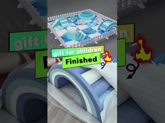 Gepersonaliseerde Soft Play-apparatuur Set Wit en Blauw Schuim Soft Play Met Ball Pit