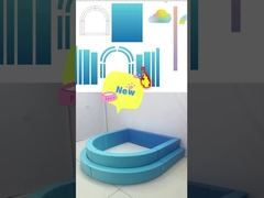 Cyan Blue Ball Pit Kinderen Soft Play Equipment Spelfeest Kleurrijke Wolken Arch