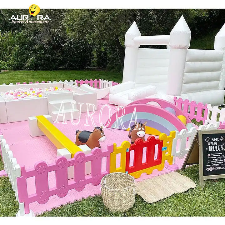 Indoor speeltuin opblaasbare zachte speeltoestellen feest witte bal put voor kinderen