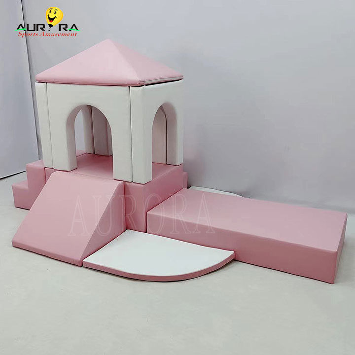 Soft Play Set Playground Pastel Klim En Speel Soft Blocks Roze Witte Bloem Mini
