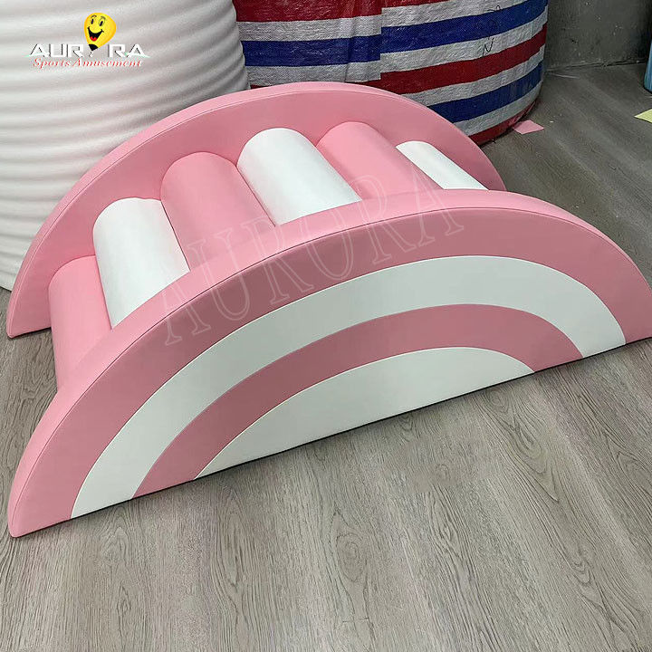 Soft Play Set Playground Pastel Klim En Speel Soft Blocks Roze Witte Bloem Mini