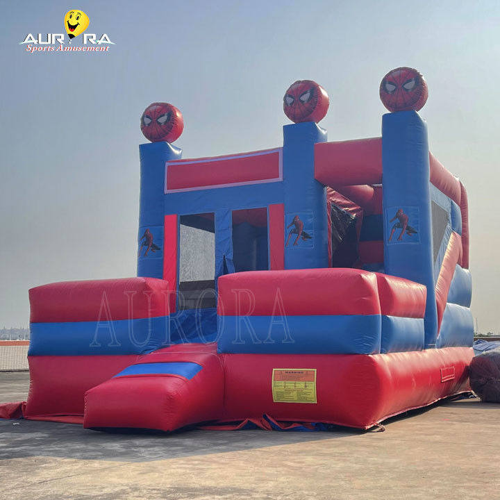 Spiderman thema kleurrijke opblaasbare Bouncy Castle Bouncer Combo aangepast
