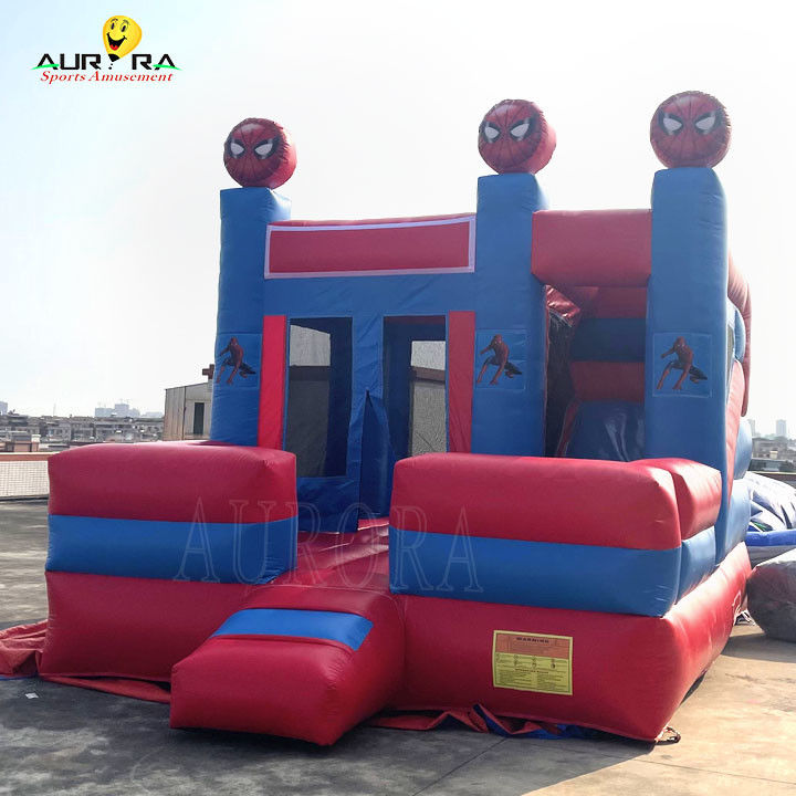 Spiderman thema kleurrijke opblaasbare Bouncy Castle Bouncer Combo aangepast