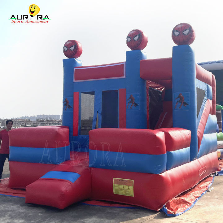 Spiderman thema kleurrijke opblaasbare Bouncy Castle Bouncer Combo aangepast