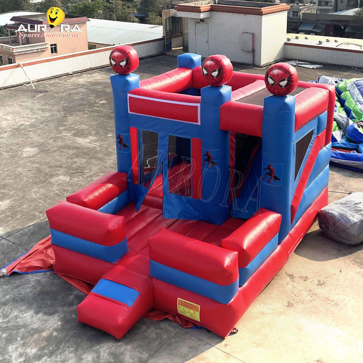 Spiderman thema kleurrijke opblaasbare Bouncy Castle Bouncer Combo aangepast