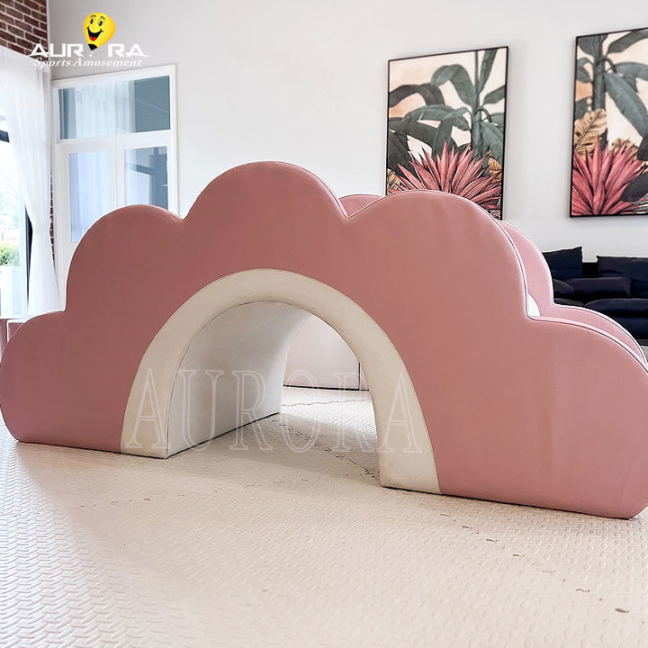 Pastelroze Wit Kinderen Soft Play-apparatuur Niet-toxisch Indoor Soft Play Klimmers
