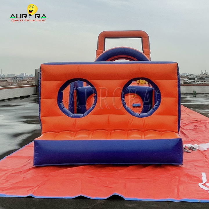PVC Buitenopblaasbare hindernisbaan Bounce House Niet-toxisch Rood Blauw Kleur