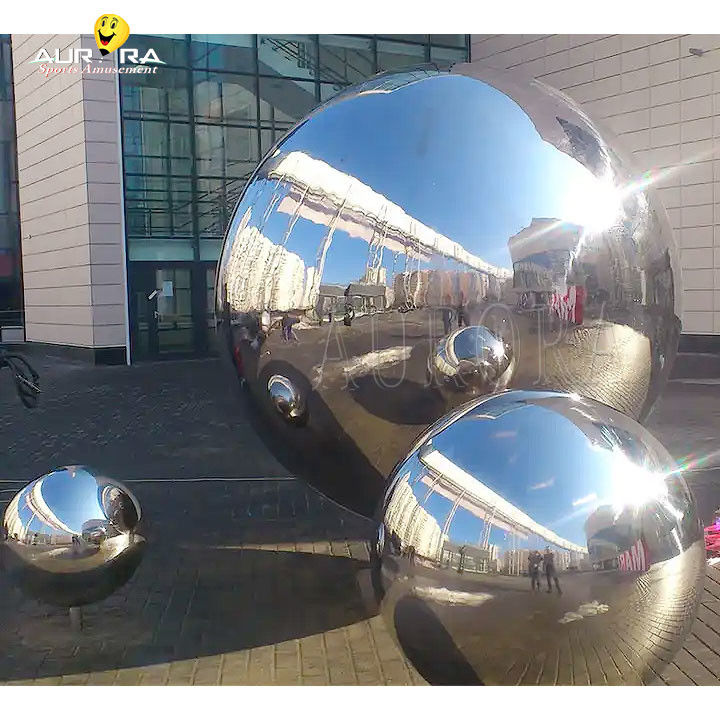 Verzegelde gigantische bol zilveren opblaasbare spiegelbolen voor decoratie