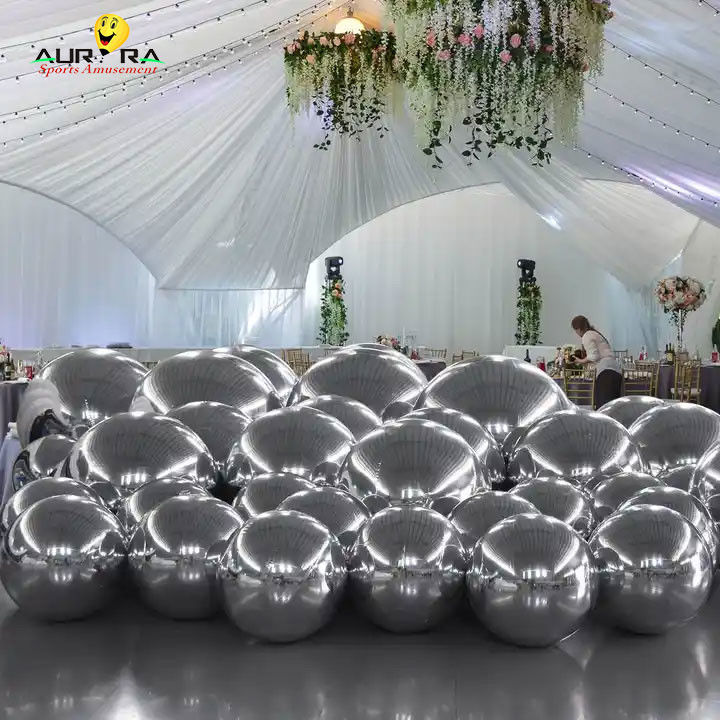 Kleurrijke opblaasbare spiegelbal 0.3 mm PVC Party Grote decoratieve bollen