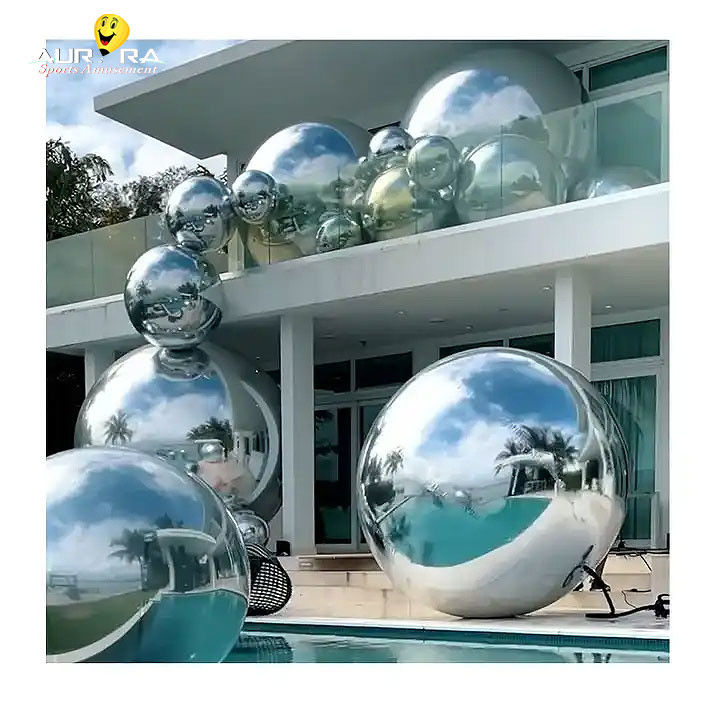 Roze PVC opblaasbare spiegelbal Event decoratie Grote glanzende ballon