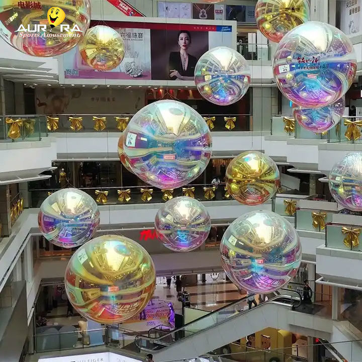 Roze PVC opblaasbare spiegelbal Event decoratie Grote glanzende ballon