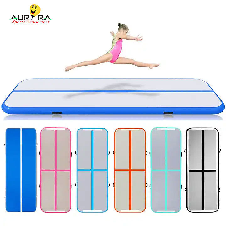 Gym Tumbling Gymastics Air Track Mat 3m Buiten Deur Opblaasbare Springmat Blauw