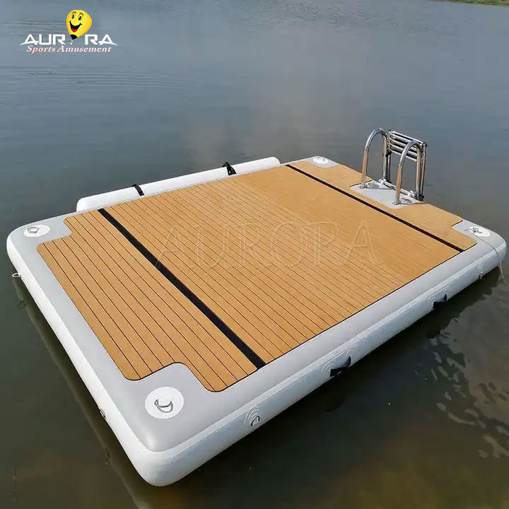 Brandvertragend opblaasbaar drijvend dokmat Leisure Water Drijvend platform voor het meer