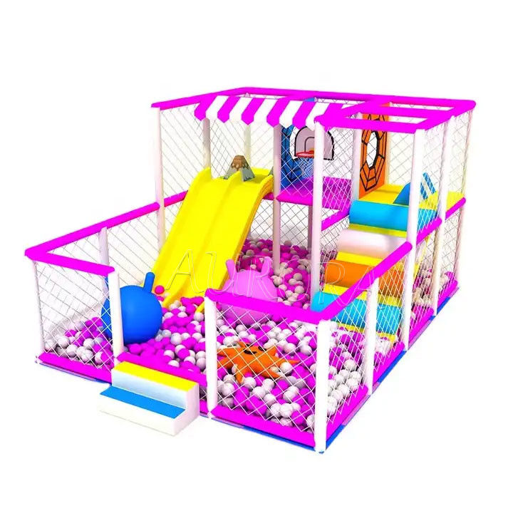 Paars Geel Indoor zacht spel Speelplaats Comfortabele Sport Kinderen Avontuur Vermaak
