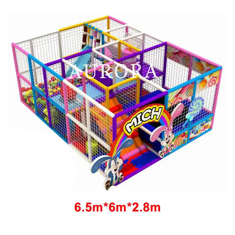 Paars Geel Indoor zacht spel Speelplaats Comfortabele Sport Kinderen Avontuur Vermaak