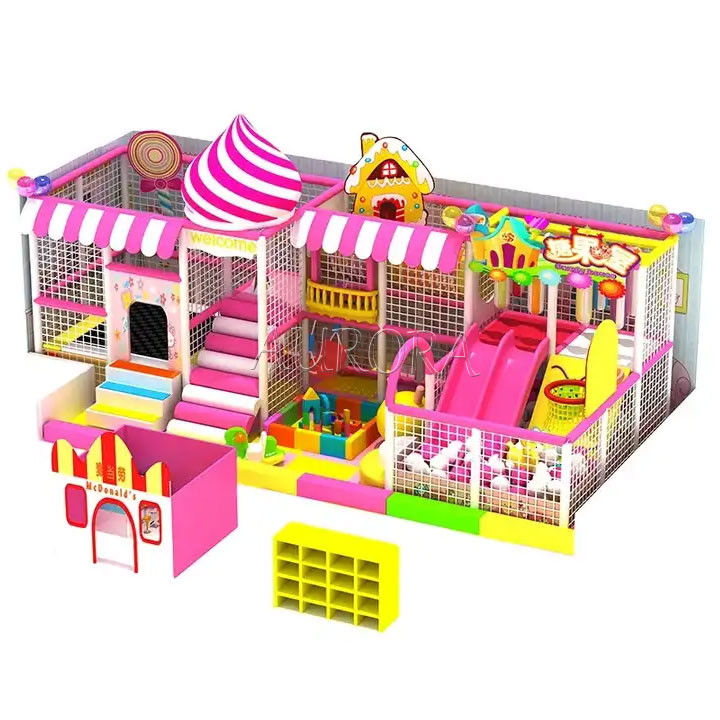 Paars Geel Indoor zacht spel Speelplaats Comfortabele Sport Kinderen Avontuur Vermaak