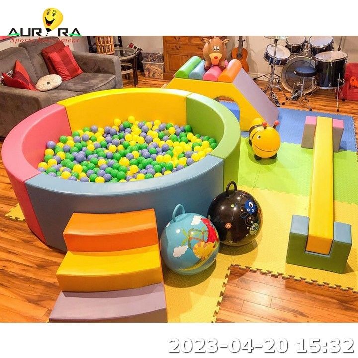Oranje Ronde Bal Pit Pool Spel Speelplaats Kinderen Glijd Indoor Soft Play
