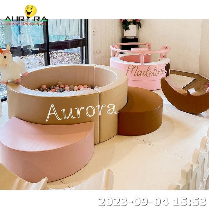 Soft Play Business Te koop Soft Play-apparatuur Soft Play Set Wit en Roze