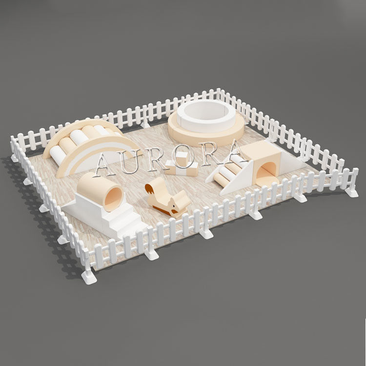 Soft Play White Fence Indoor Foam Slide Ball Pool Kinderen Soft Play Sets Area