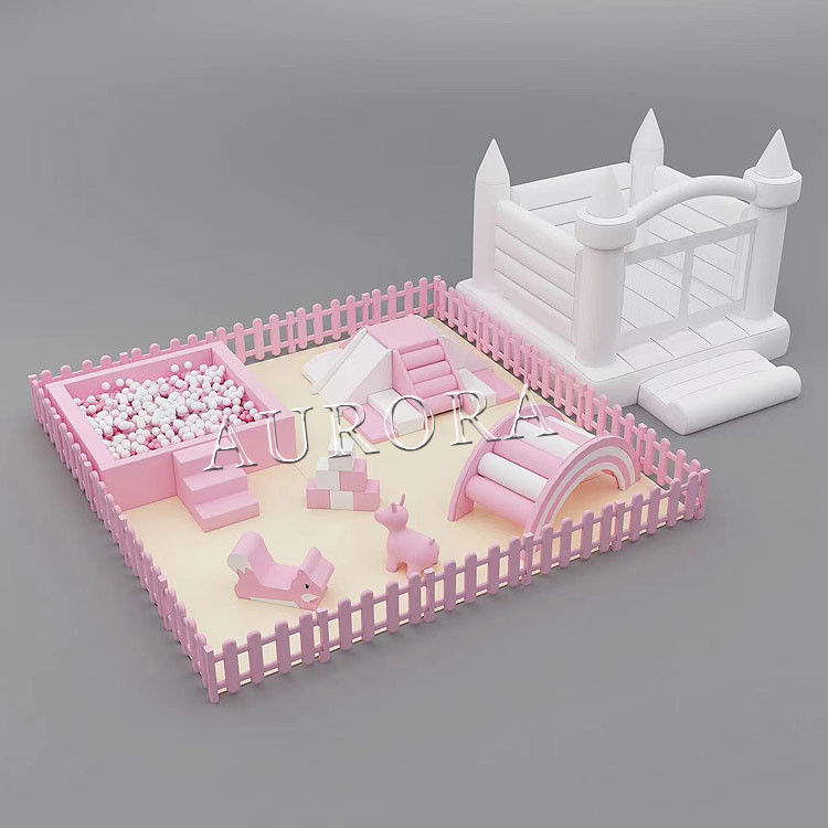 Soft Play White Fence Ball Pit Soft Play Equipment White Soft Play Set Voor feestverhuur