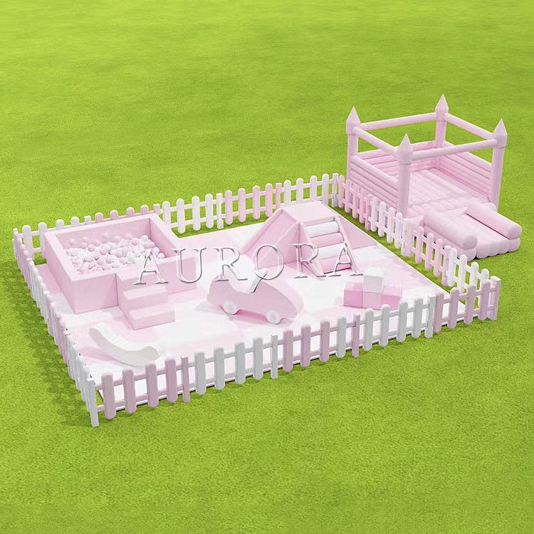 Kinderen Soft Play Glijbaan Met Ball Pit Buitenopblaasbaar White Castle Bounce House