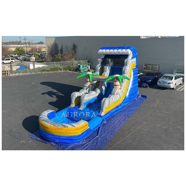 Bouncy Giant opblaasbare waterglijbaan voor volwassenen natte droog zwembad waterglijbaan 18ft