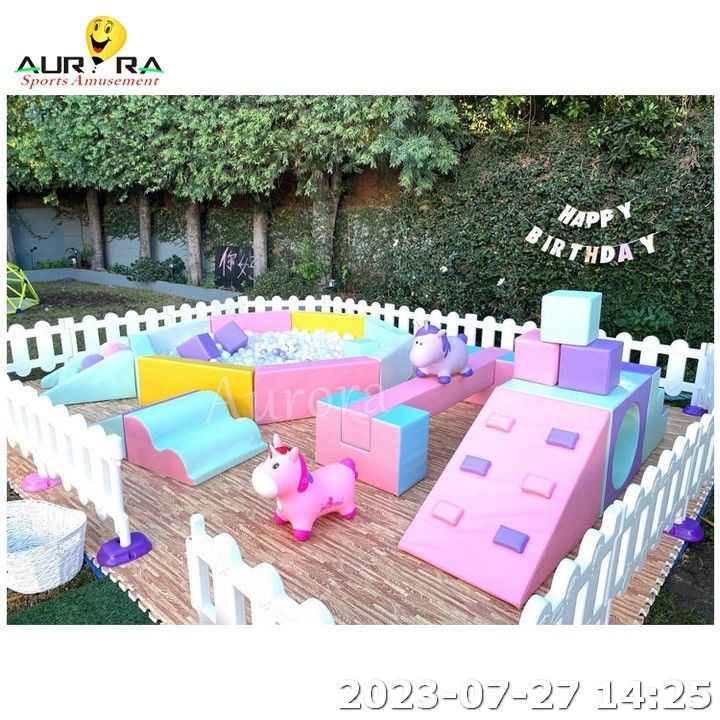 Soft Play Klimmers Uitrusting Outdoor Kids Amusement Blue Ball Pit Indoor speeltuin