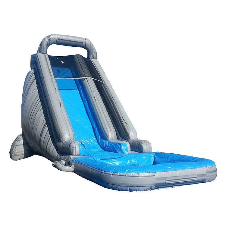 Commerciële 18ft droog glijbaan opblaasbare water glijbaan nat voor huur feest glijbaan rood geel