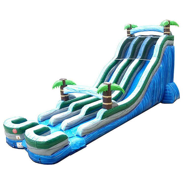 Commerciële 18ft droog glijbaan opblaasbare water glijbaan nat voor huur feest glijbaan rood geel