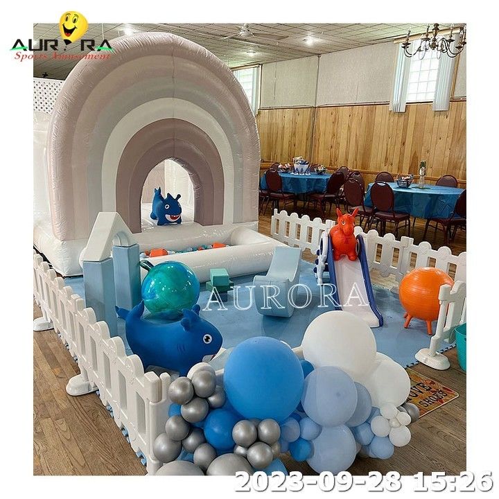 White Bouncy Castle White Soft Play Sets Speelplaatsapparatuur Indoor Soft Play Party
