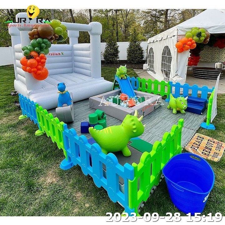 White Bouncy Castle White Soft Play Sets Speelplaatsapparatuur Indoor Soft Play Party