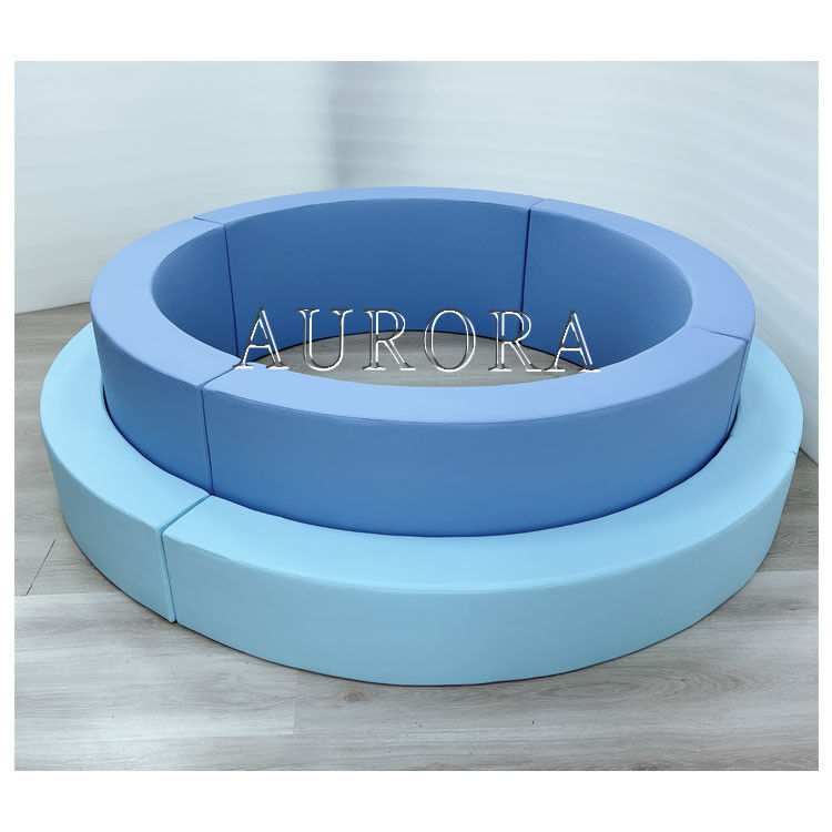 Gepersonaliseerde Soft Play-apparatuur Set Wit en Blauw Schuim Soft Play Met Ball Pit