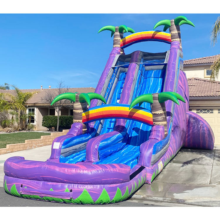 Grote opblaasbare glijbaan voor buitenfeesten Bounce House Blauwe glijbaan